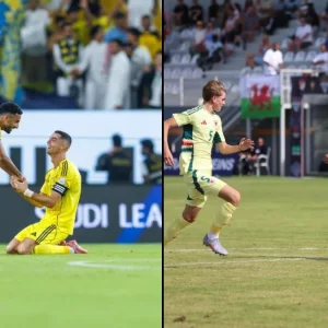 ছেলের জাতীয় দলে প্রথম গোল, রাতে রোনালদোর জোড়া গোল