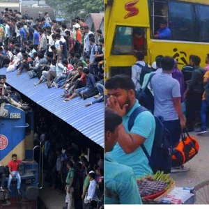 শেষ মুহূর্তে বাস-লঞ্চ-ট্রেনে ঢাকা ছাড়ছেন কর্মজীবী মানুষ