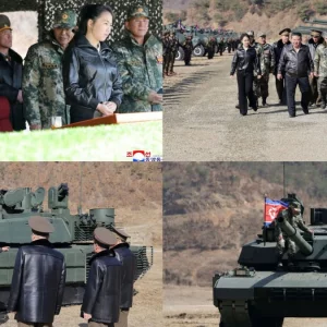 মিসাইল সুরক্ষিত উত্তর কোরিয়ার নতুন ট্যাঙ্কের মহড়া পরিদর্শনে কিম ও কন্যা