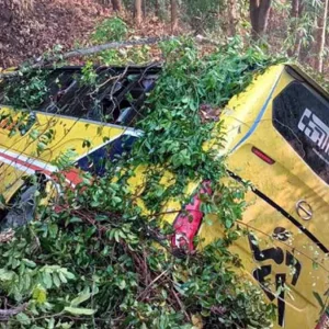 বান্দরবানে খাদে পর্যটকবাহী বাস, আহত অন্তত ২০