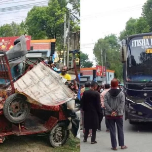 লালমনিরহাটে বাস-ইজিবাইক সংঘর্ষ, আহত ৮