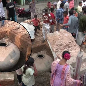 গুপ্তধনের গুঞ্জনে চাঞ্চল্য, মাটির নিচে মিললো বিশালাকার মটকা