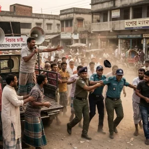 যশোরে মাইকে ঘোষণা দিয়ে পুলিশকে মেরে আসামি ছিনতাই!