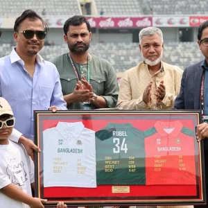 বিদায়ী সংবর্ধনা পেলেন রুবেল, বিসিবির প্রতি জানালেন কৃতজ্ঞতা