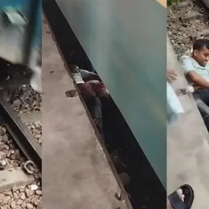 বাবার বুকই হলো সন্তানের বর্ম, ট্রেনের নিচে ঝাঁপিয়ে পড়ে ২ বছরের শিশুকে বাঁচালেন বাবা