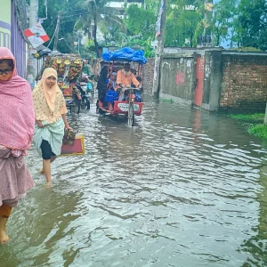 টানা বৃষ্টিতে তলিয়ে গেছে রংপুরের নিচু এলাকা