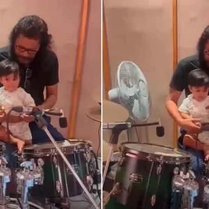 ১১ মাসের ছেলেকে ড্রাম শেখাচ্ছেন জেমস, ভাইরাল ভিডিওতে উচ্ছ্বাস