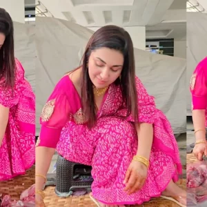কোরবানির গোশত কাটছেন অপু বিশ্বাস, ভিডিও ঘিরে আলোচনা