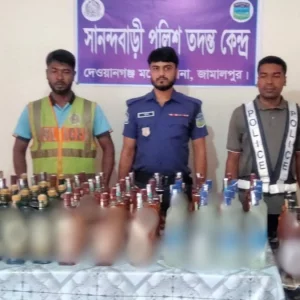 জামালপুরে ১১০ বোতল ভারতীয় মদ উদ্ধার