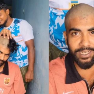 আর্জেন্টিনা ম্যাচ জিততেই মাথা ন্যাড়া করলেন ব্রাজিল সমর্থক