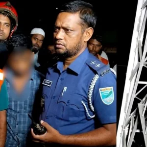 স্ত্রীর সঙ্গে রাগ করে ১০ তলার সমান উঁচু বৈদ্যুতিক টাওয়ারের চূড়ায় যুবক
