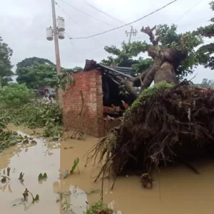 পানি কমতেই কক্সবাজারে বন্যার ধ্বংসযজ্ঞ দৃশ্যমান