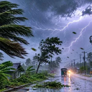 দেশের ১৭ অঞ্চলে ঝোড়ো হাওয়াসহ বজ্রবৃষ্টির শঙ্কা