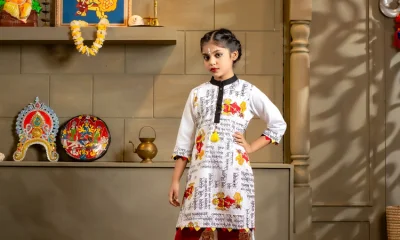 পূজায় ছোটদের বর্ণিল পোশাক