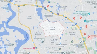 গুগুল ম্যাপে আদাবর। 
