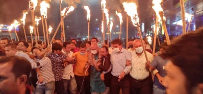 মশাল মিছিল। ছবি: ইত্তেফাক 