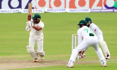 জীবন পেয়েও শান্ত ব্যাকফুটে গিয়ে এলবিডব্লিউ হন