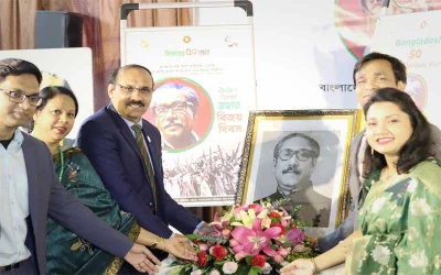 চীনের কুনমিংয়ে বঙ্গবন্ধুর প্রতি শ্রদ্ধা জানানো হচ্ছে।