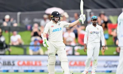 একাই ১৮৬ রান করে অপরাজিত আছেন কিউই অধিনায়ক টম লাথাম। ছবি: গেট্টি ইমেজ