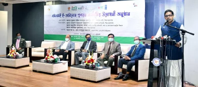 বক্তব্য দিচ্ছেন তথ্য ও যোগাযোগ প্রযুক্তি প্রতিমন্ত্রী জুনাইদ আহমেদ পলক [ছবি: ফোকাস বাংলা]