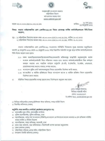 জারি করা প্রজ্ঞাপন