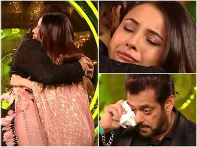 শেহনাজকে সান্ত্বনা দিতে তাকে আলিঙ্গন করেন সালমান।