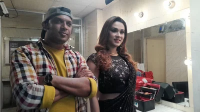 ইয়ামিন হক ববি ও রাশিদ পলাশ। ছবি: ইত্তেফাক