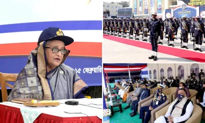 কোস্টগার্ড সদর দপ্তরে আয়োজিত অনুষ্ঠানে গণভবন থেকে ভিডিও কনফারেন্সে অংশ নেন প্রধানমন্ত্রী। ছবি: ফোকাস বাংলা