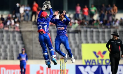 উইকেট শিকারের পর আফগানদের উল্লাস