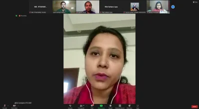জুম মিটিং-এ সিটি সাইবার ক্রাইম ইনভেস্টিগেশন ডিভিশনের সহকারী পুলিশ কমিশনার সুরঞ্জনা সাহা