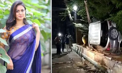 গায়ত্রী ওরফে ডলি ডি ক্রুজ ও দুর্ঘটনা কবলিত গাড়ি। ছবি: সংগৃহীত