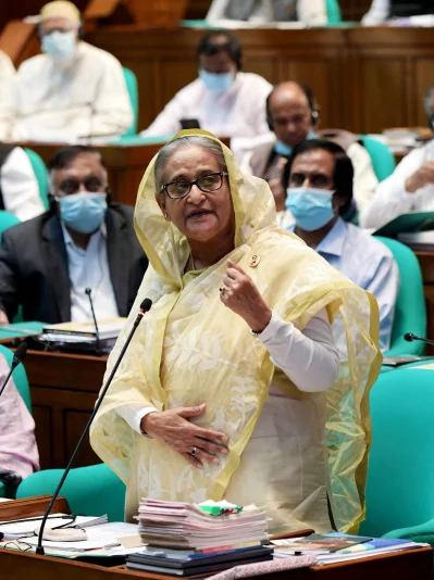 সংসদে প্রধানমন্ত্রী শেখ হাসিনা। ছবি: ফোকাস বাংলা
