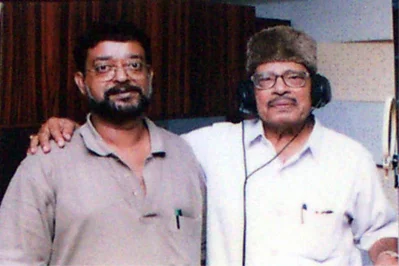 সুপর্ণকান্তি ঘোষ ও মান্না দে। ছবি: সংগৃহীত