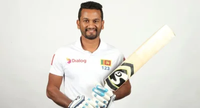 শ্রীলঙ্কান টেস্ট ক্রিকেট দলের অধিনায়ক দিমুথ করুনারত্নে। 