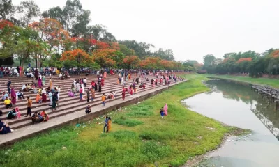 ঈদের ছুটিতে বিনোদন প্রেমীদের কৃষ্ণচূড়া দর্শন। চন্দ্রিমা উদ্যান 