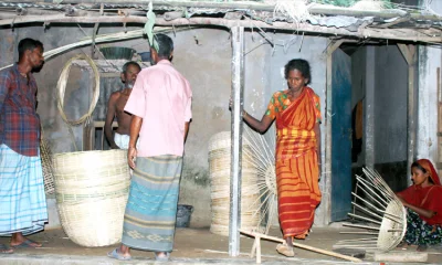 ঝুড়ি তৈরিতে ব্যস্ত মাহালীরা