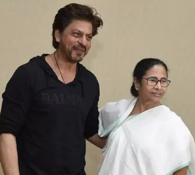 শাহরুখ খান ও মমতা ব্যানার্জি। ছবি: সংগৃহীত