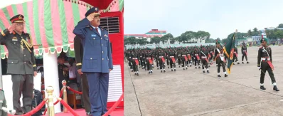 প্যারেডে সালাম গ্রহণ করছেন সালেম হামাদ আল-আকীল আল-নাবেত। ছবি: আইএসপিআর