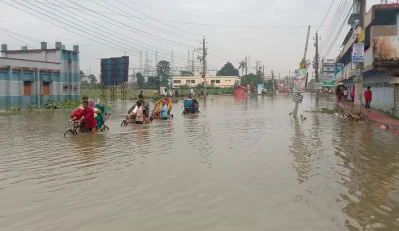 সিলেটের বর্তমান বন্যা পরিস্থিতি। ছবি: ইত্তেফাক
