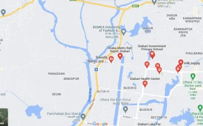 গুগুল ম্যাপে দিয়াবাড়ি। 
