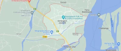 গুগুল ম্যাপে সোনারগাঁও। 
