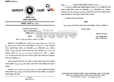ডিটেইল এরিয়া প্ল্যানের (ড্যাপ) গেজেট। ছবি: ইত্তেফাক
