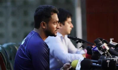 সংবাদ সম্মেলনে বাংলাদেশ টি-টোয়েন্টির নতুন অধিনায়ক সাকিব আল হাসান।