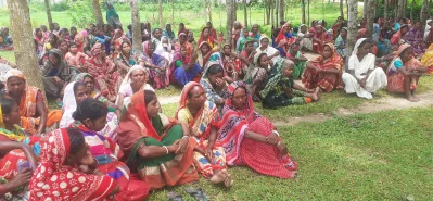 চা-শ্রমিকদের ধর্মঘট। ছবি: ইত্তেফাক