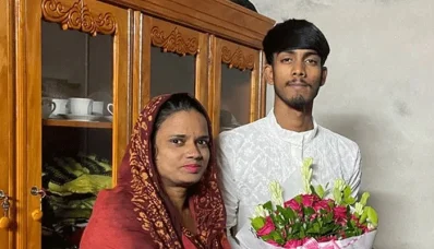 বিয়ের পর শিক্ষিকা খায়রুন নাহার ও তার স্বামী মামুন হোসেন