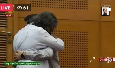 শেখ ফজলে শামস পরশ ও শেখ ফজলে নূর তাপস। ছবি: ভিডিও থেকে