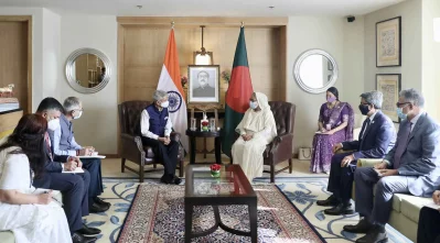 প্রধানমন্ত্রী শেখ হাসিনার সঙ্গে ড. এস জয়শঙ্করের সাক্ষাৎ। ছবি: ফোকাস বাংলা