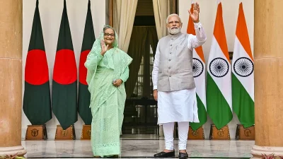 প্রধানমন্ত্রী শেখ হাসিনা ও ভারতের প্রধানমন্ত্রী নরেন্দ্র মোদি