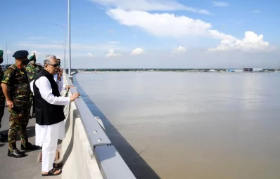 পদ্মা সেতুতে রাষ্ট্রপতি মো. আবদুল হামিদ। ছবি: ফোকাস বাংলা