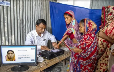 ভোটগ্রহণ চলছে। ছবি: ফোকাস বাংলা